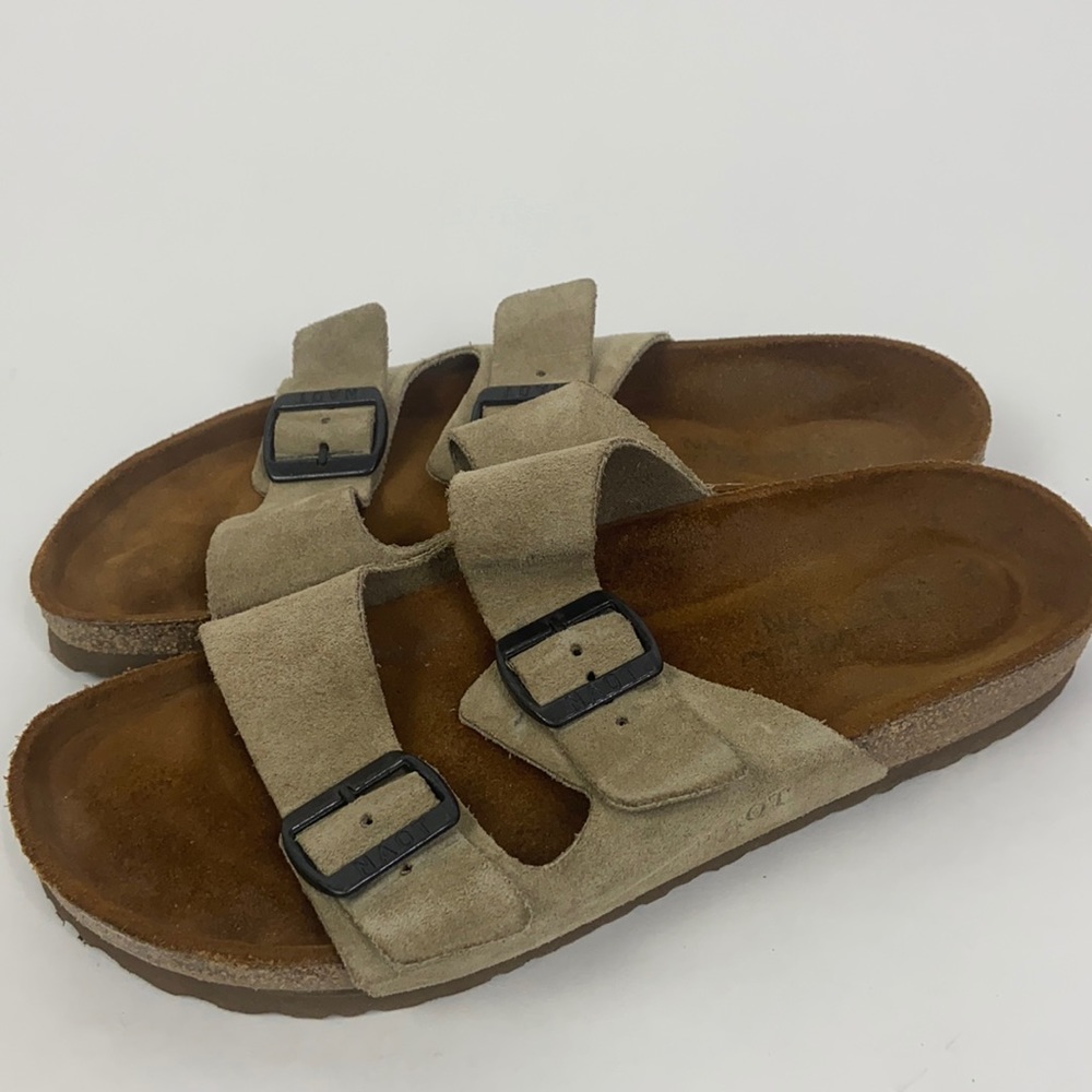 NAOT Sandals Slides Double Strap Taupe size 41 Comfort Shoe